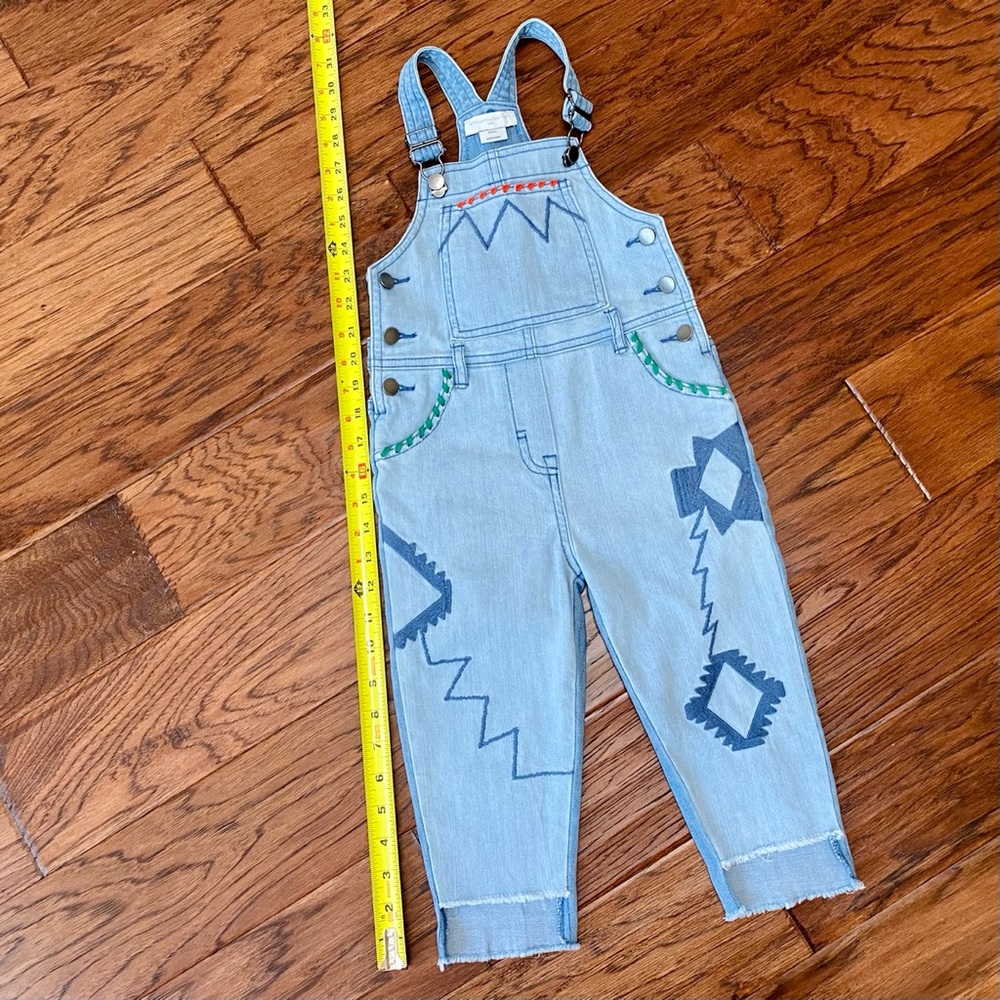 New. Stella McCartney Embroidered Denim Overalls. Jeans - Picture 6 of 11